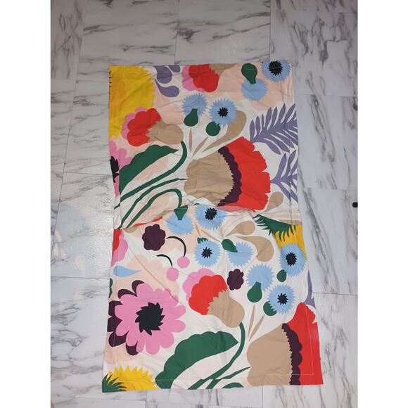 Marimekko Ojakellukka King Size Pillow Shams Case Lot of 2 Floral Bold - Picture 5 of 6